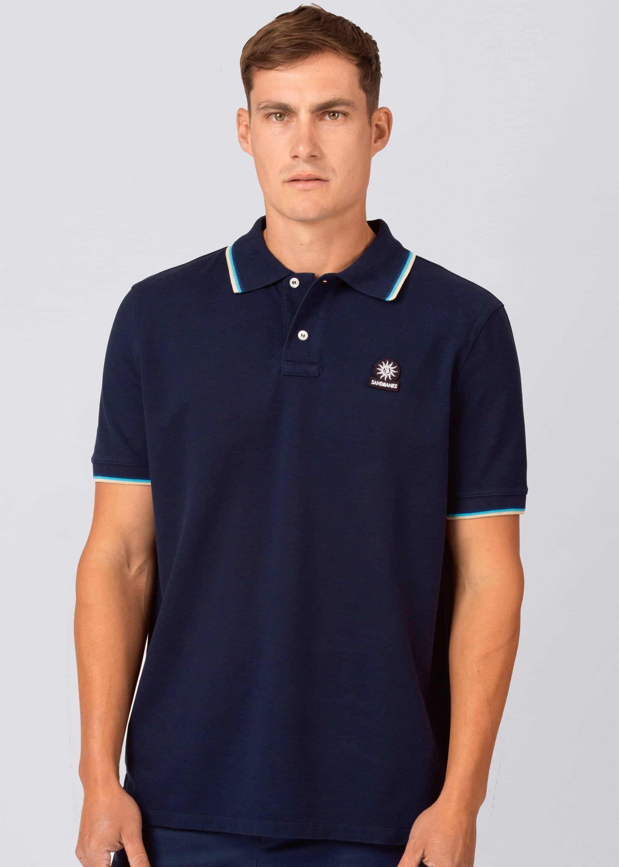 Sandbanks Badge Logo Polo Shirt - Navy - Sandbanks