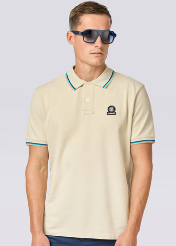 Sandbanks Badge Logo Polo Shirt - Stone