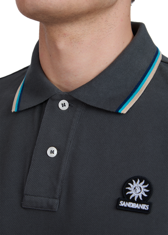 Sandbanks Badge Logo Polo Shirt - Anthracite