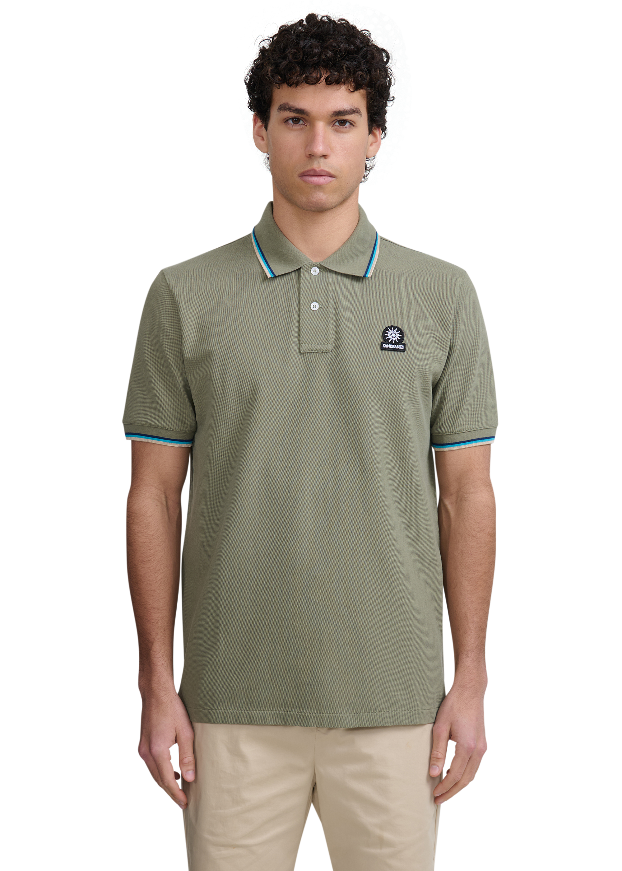 Sandbanks Badge Logo Polo Shirt - Army - Sandbanks