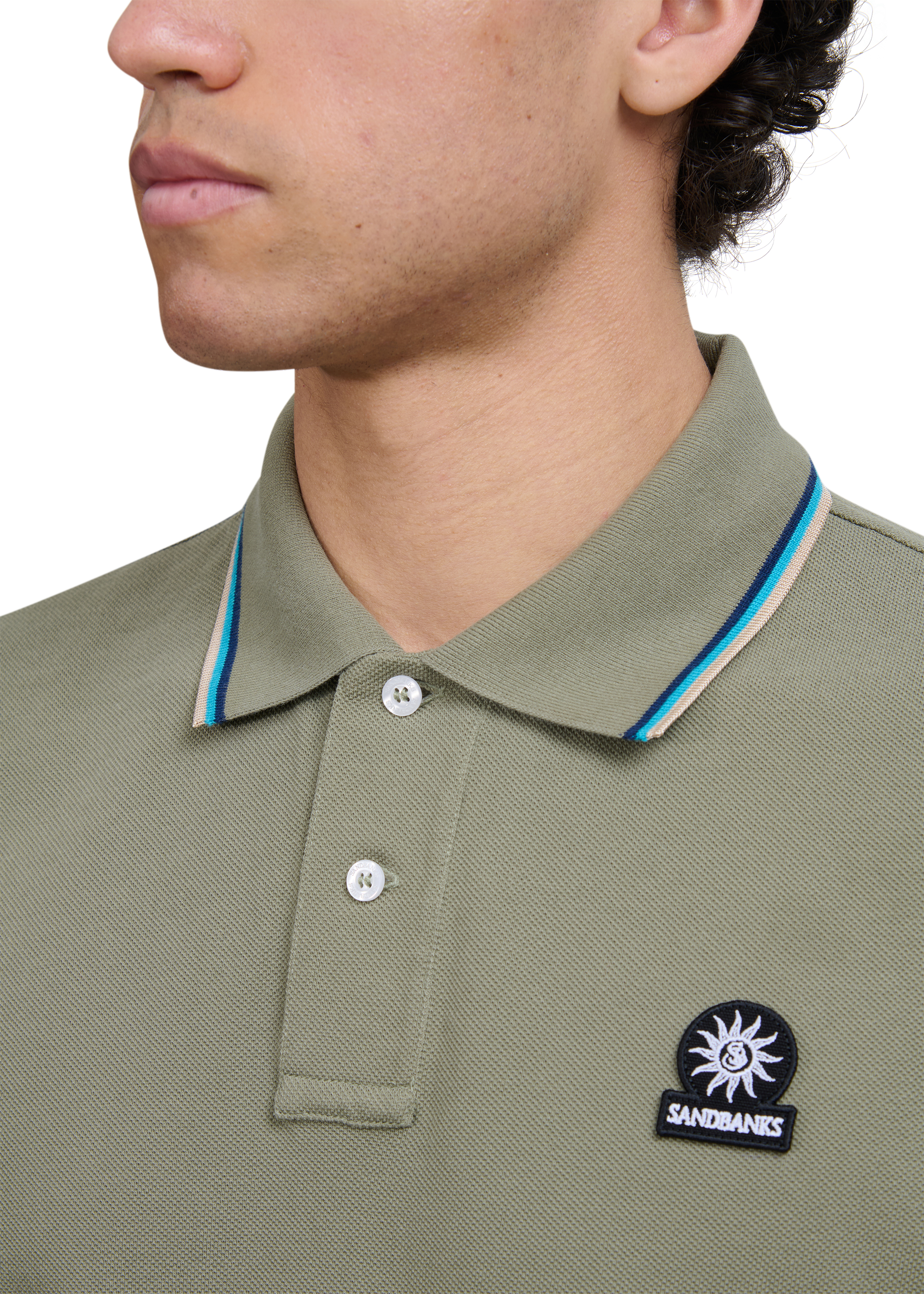 Sandbanks Badge Logo Polo Shirt - Army - Sandbanks