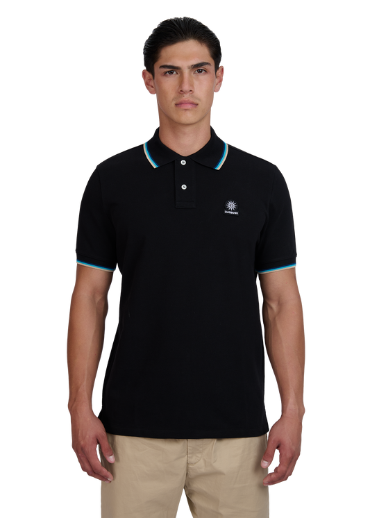 Sandbanks Badge Logo Polo Shirt - Black
