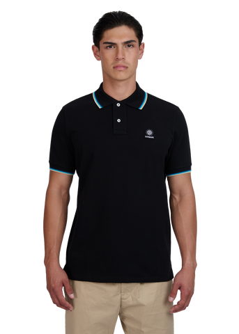 Sandbanks Badge Logo Polo Shirt - Black - Sandbanks
