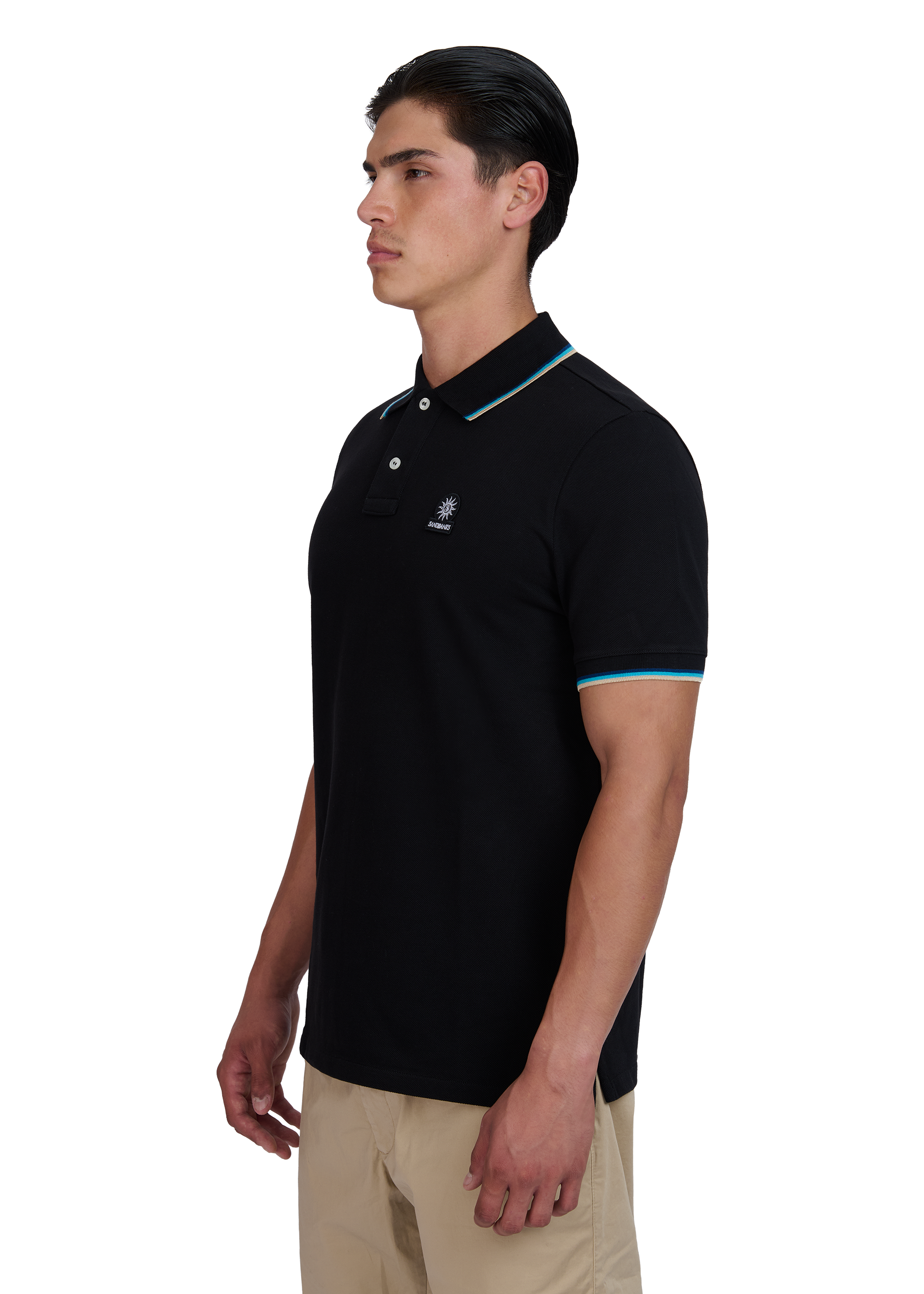 Sandbanks Badge Logo Polo Shirt - Black - Sandbanks