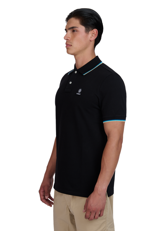 Sandbanks Badge Logo Polo Shirt - Black