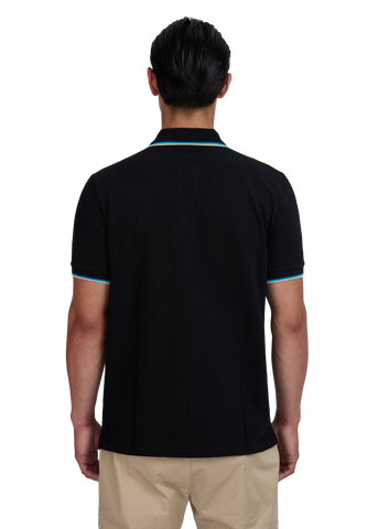 Sandbanks Badge Logo Polo Shirt - Black - Sandbanks