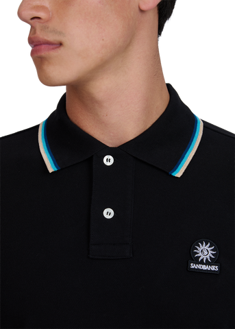 Sandbanks Badge Logo Polo Shirt - Black - Sandbanks