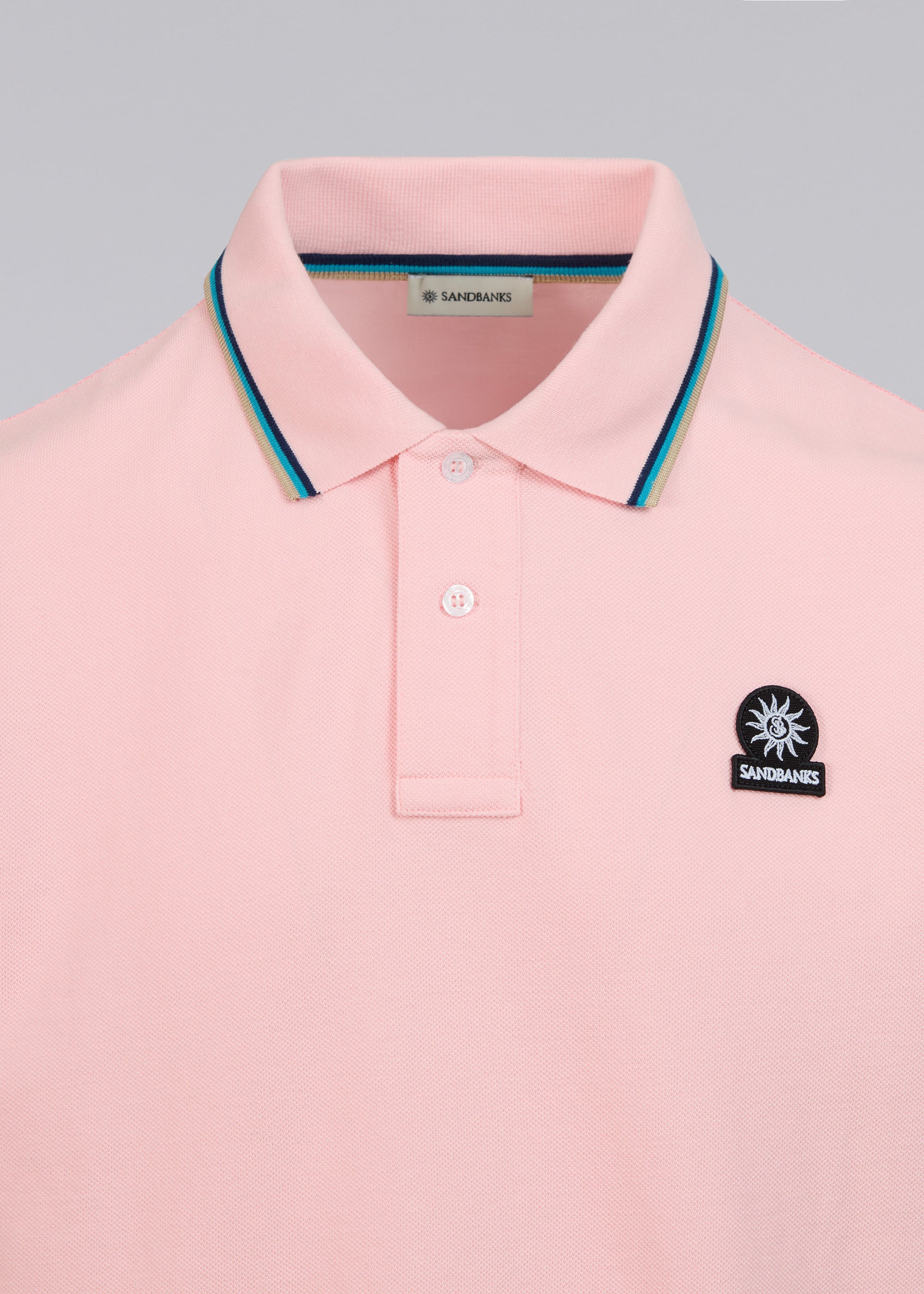 Sandbanks Badge Logo Polo Shirt - Crystal Rose - Sandbanks