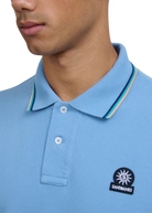 Sandbanks Badge Logo Polo Shirt - Dusty Blue