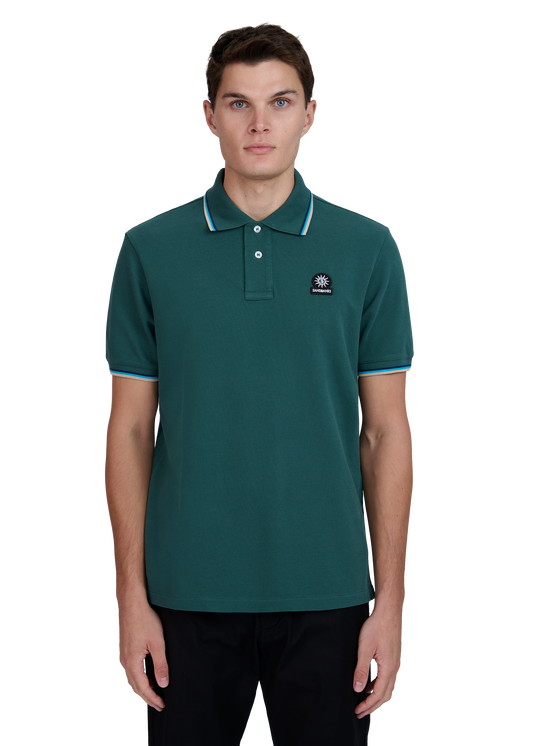Sandbanks Badge Logo Polo Shirt - Emerald Green