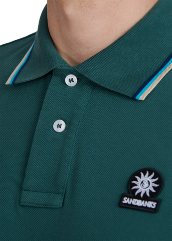Sandbanks Badge Logo Polo Shirt - Emerald Green