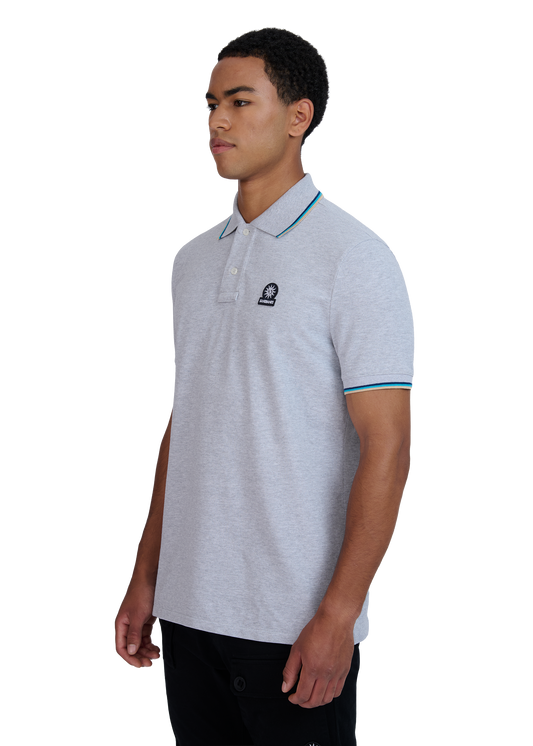 Sandbanks Badge Logo Polo Shirt - Grey Marl