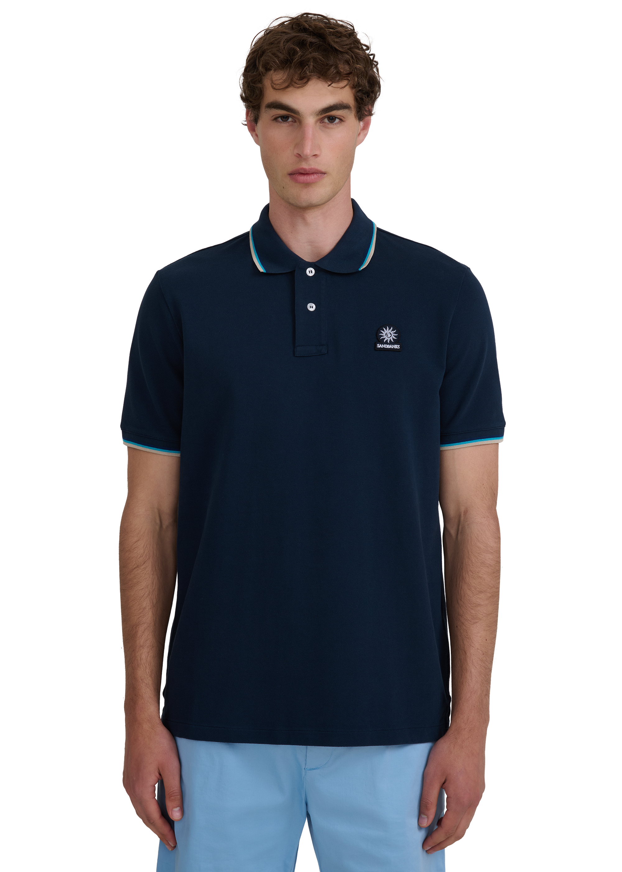 Sandbanks Badge Logo Polo Shirt - Navy