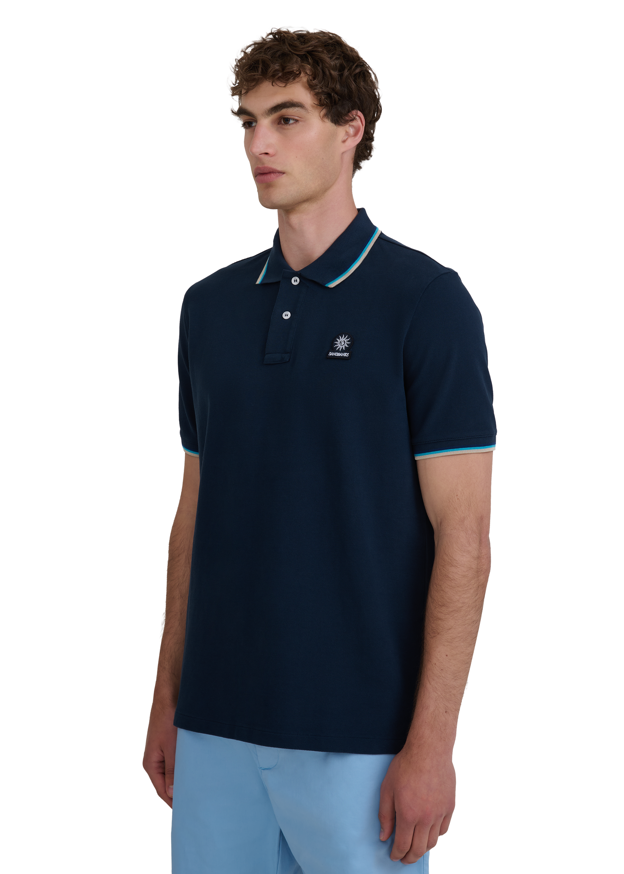 Sandbanks Badge Logo Polo Shirt - Navy