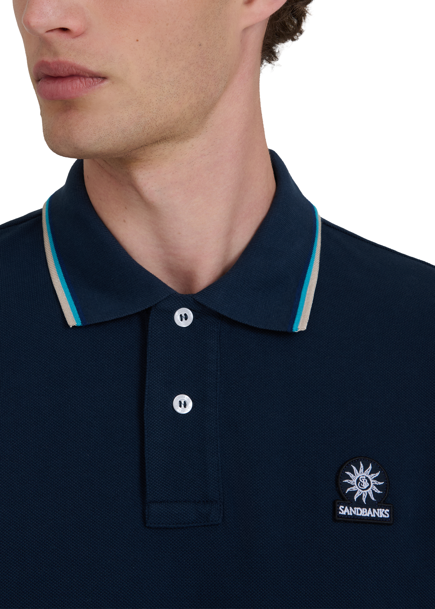Sandbanks Badge Logo Polo Shirt - Navy