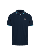 Sandbanks Badge Logo Zip Polo Shirt - Navy