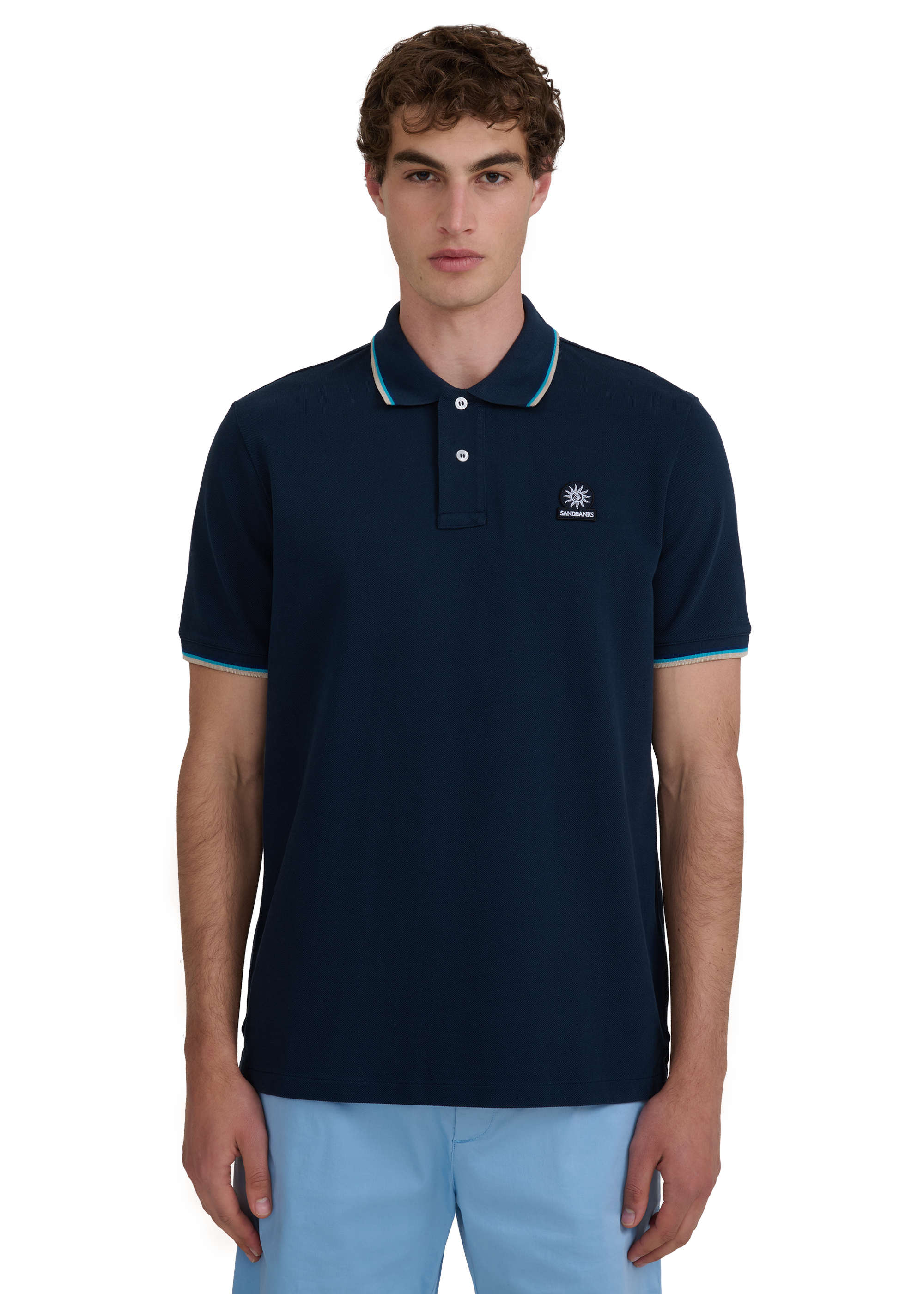 Sandbanks Badge Logo Polo Shirt - Navy