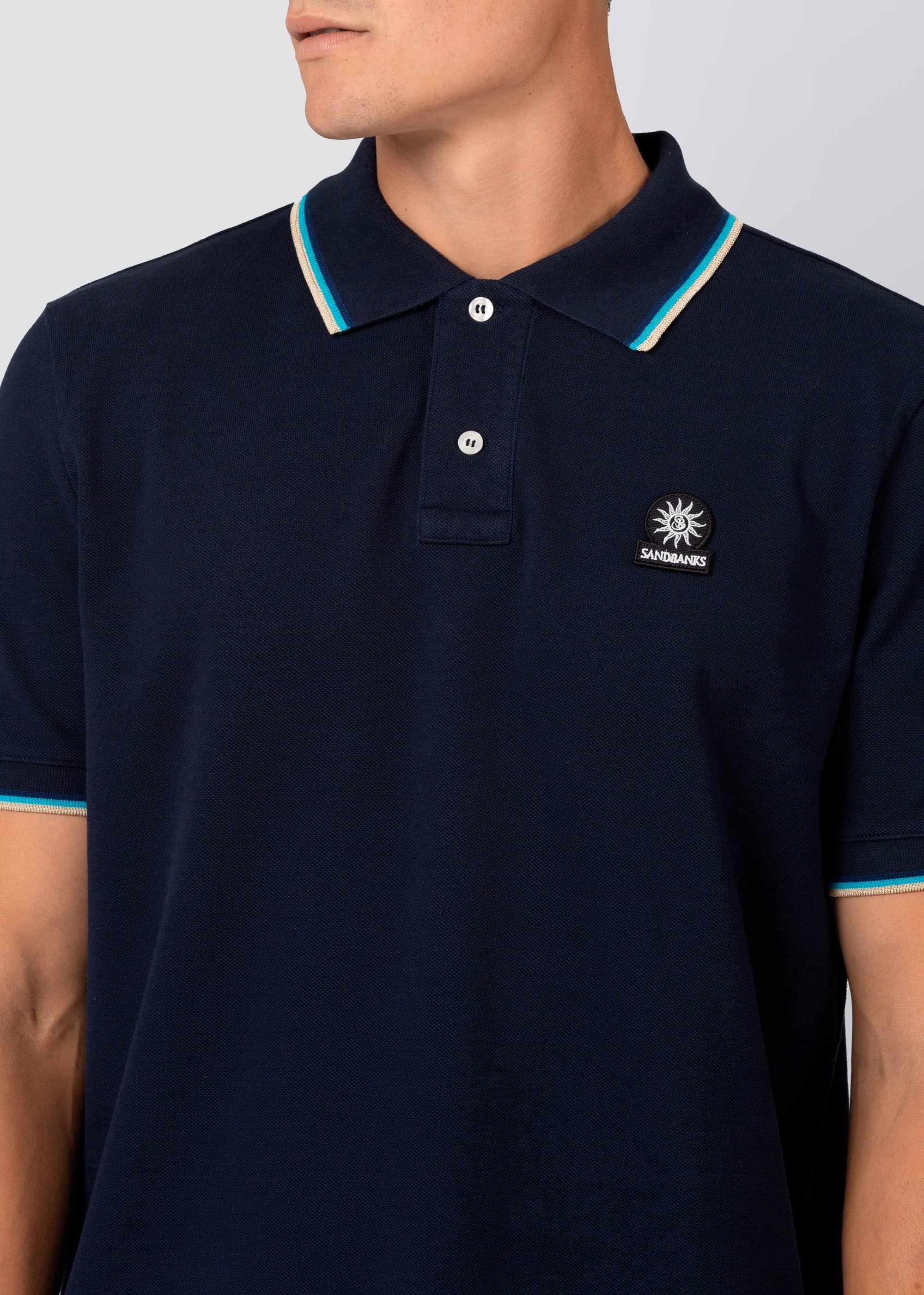 Sandbanks Badge Logo Polo Shirt - Navy - Sandbanks