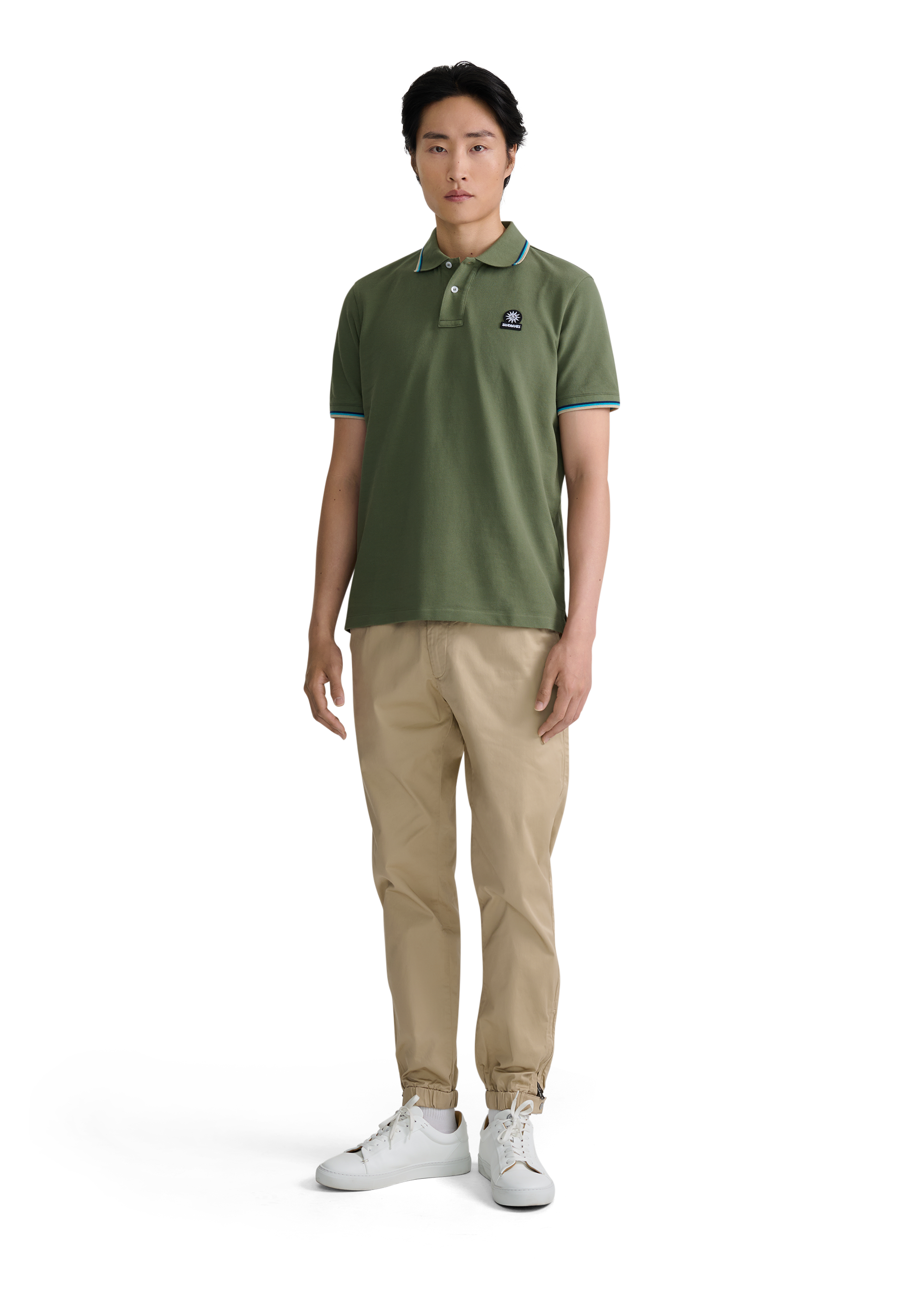 Sandbanks Badge Logo Polo Shirt - Olive