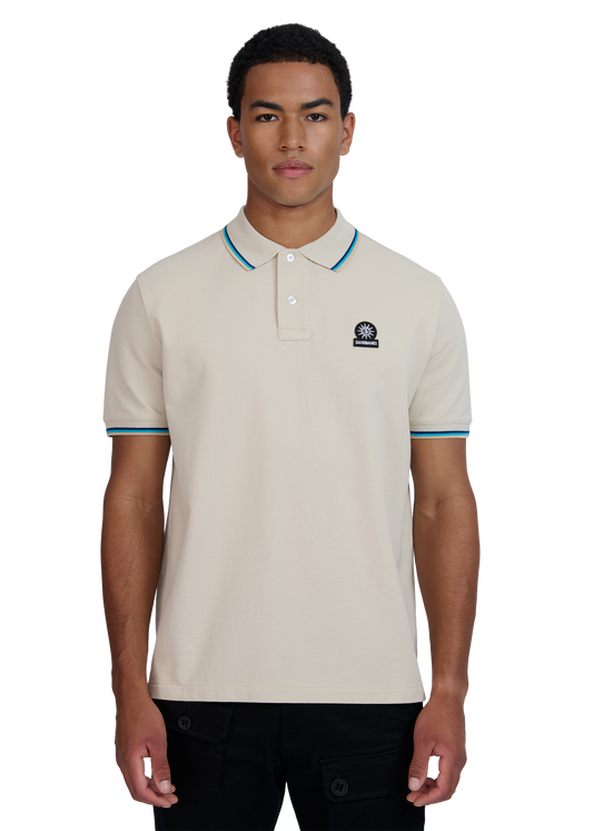 Sandbanks Badge Logo Polo Shirt - Stone