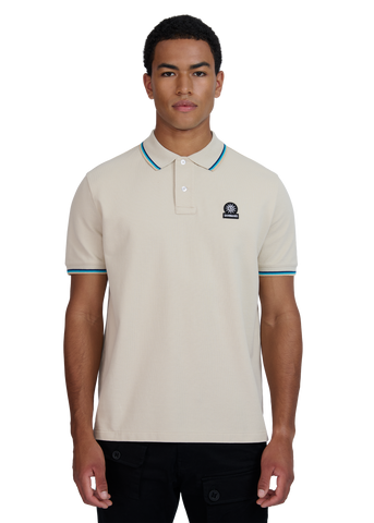 Sandbanks Badge Logo Polo Shirt - Stone