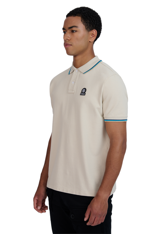 Sandbanks Badge Logo Polo Shirt - Stone