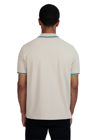 Sandbanks Badge Logo Polo Shirt - Stone