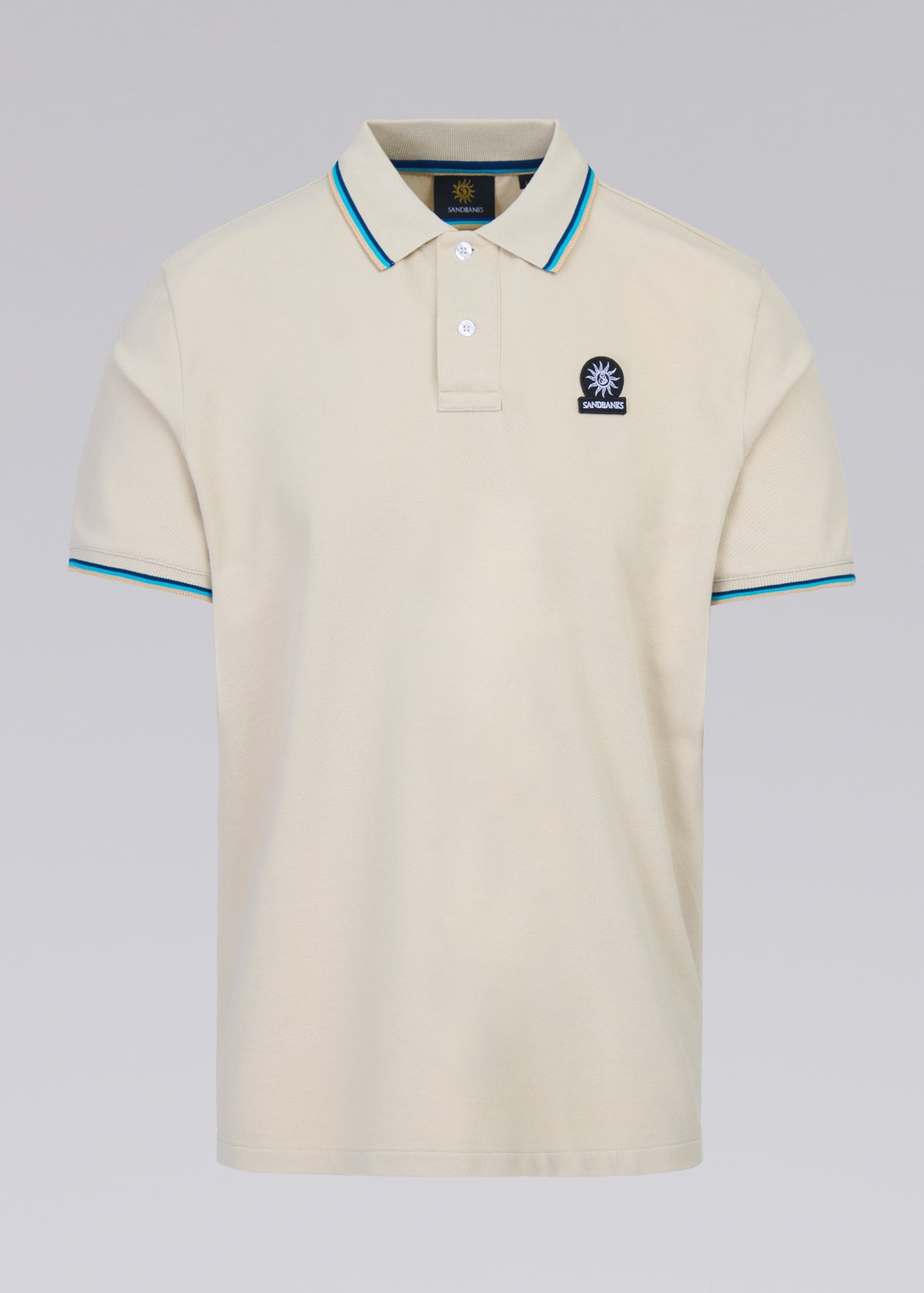 Sandbanks Badge Logo Polo Shirt - Stone