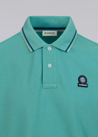 Sandbanks Badge Logo Polo Shirt - Turquoise