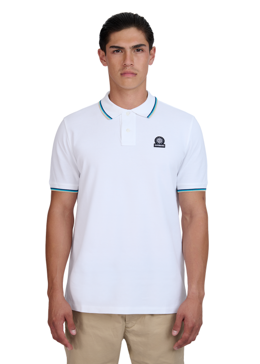 Sandbanks Badge Logo Polo Shirt - White