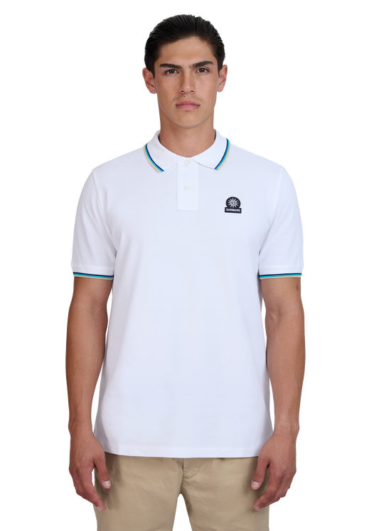 Sandbanks Badge Logo Polo Shirt - White