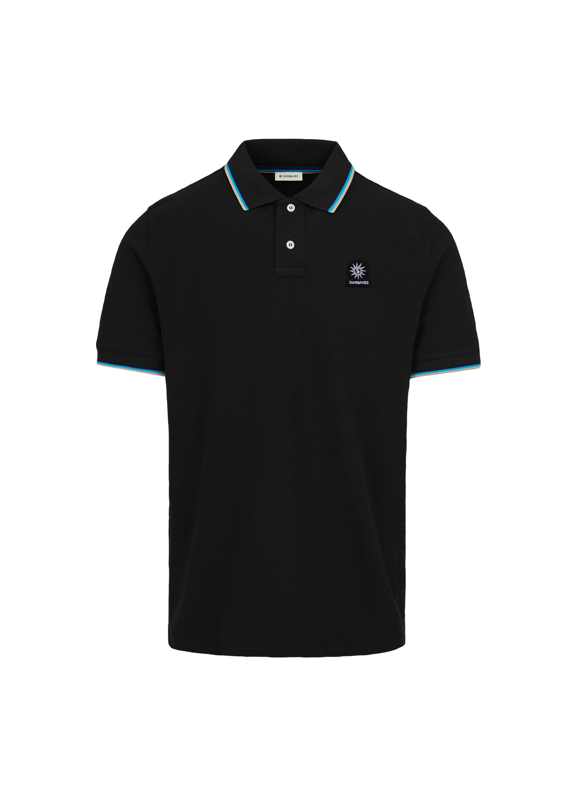 Sandbanks Badge Logo Polo Shirt - Black - Sandbanks