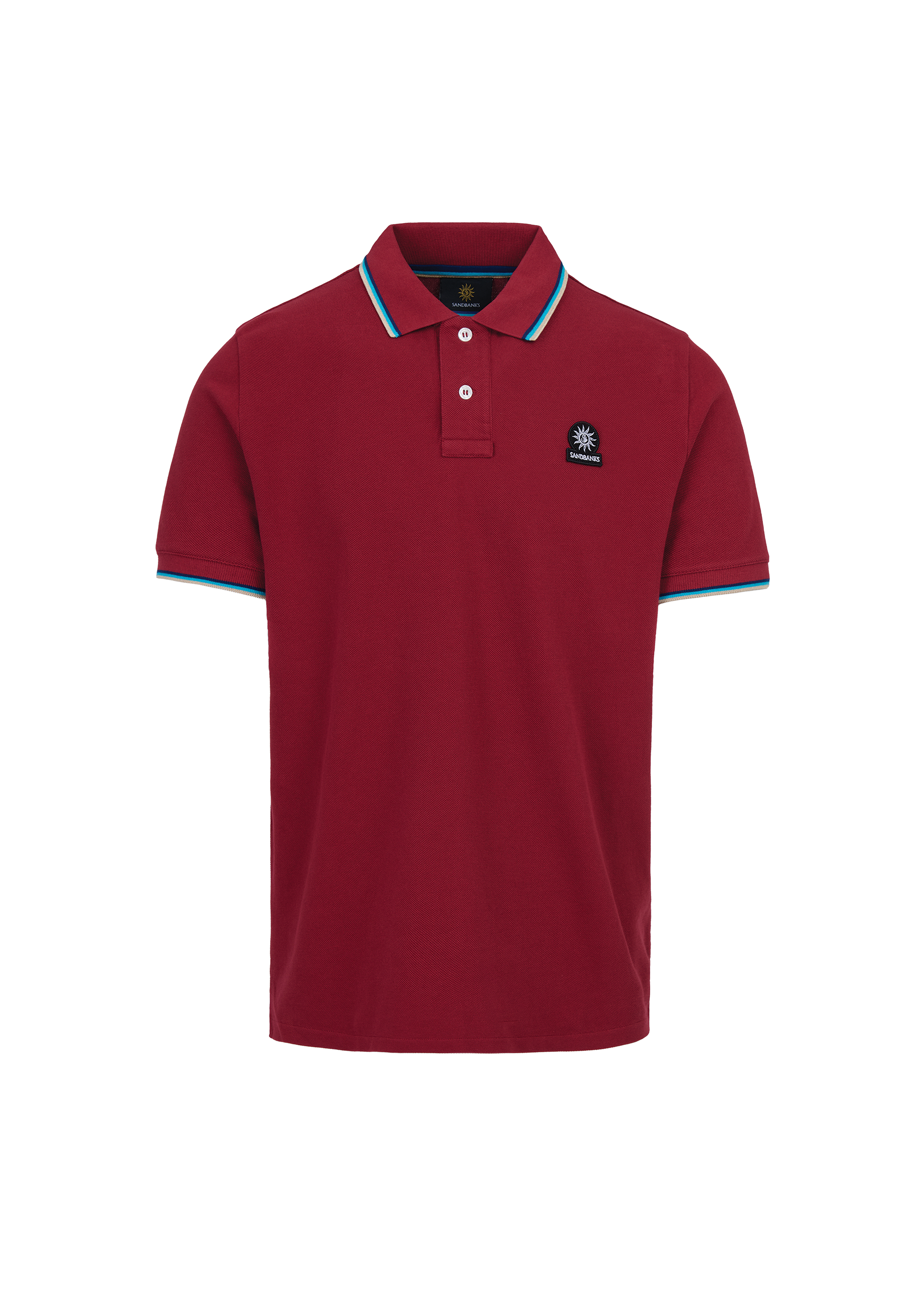 Sandbanks Badge Logo Polo Shirt - Burgundy