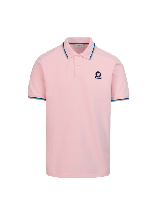 Sandbanks Badge Logo Polo Shirt - Crystal Rose