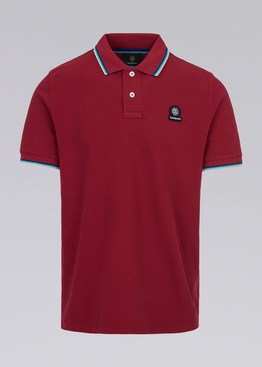 Sandbanks Badge Logo Polo Shirt - Burgundy