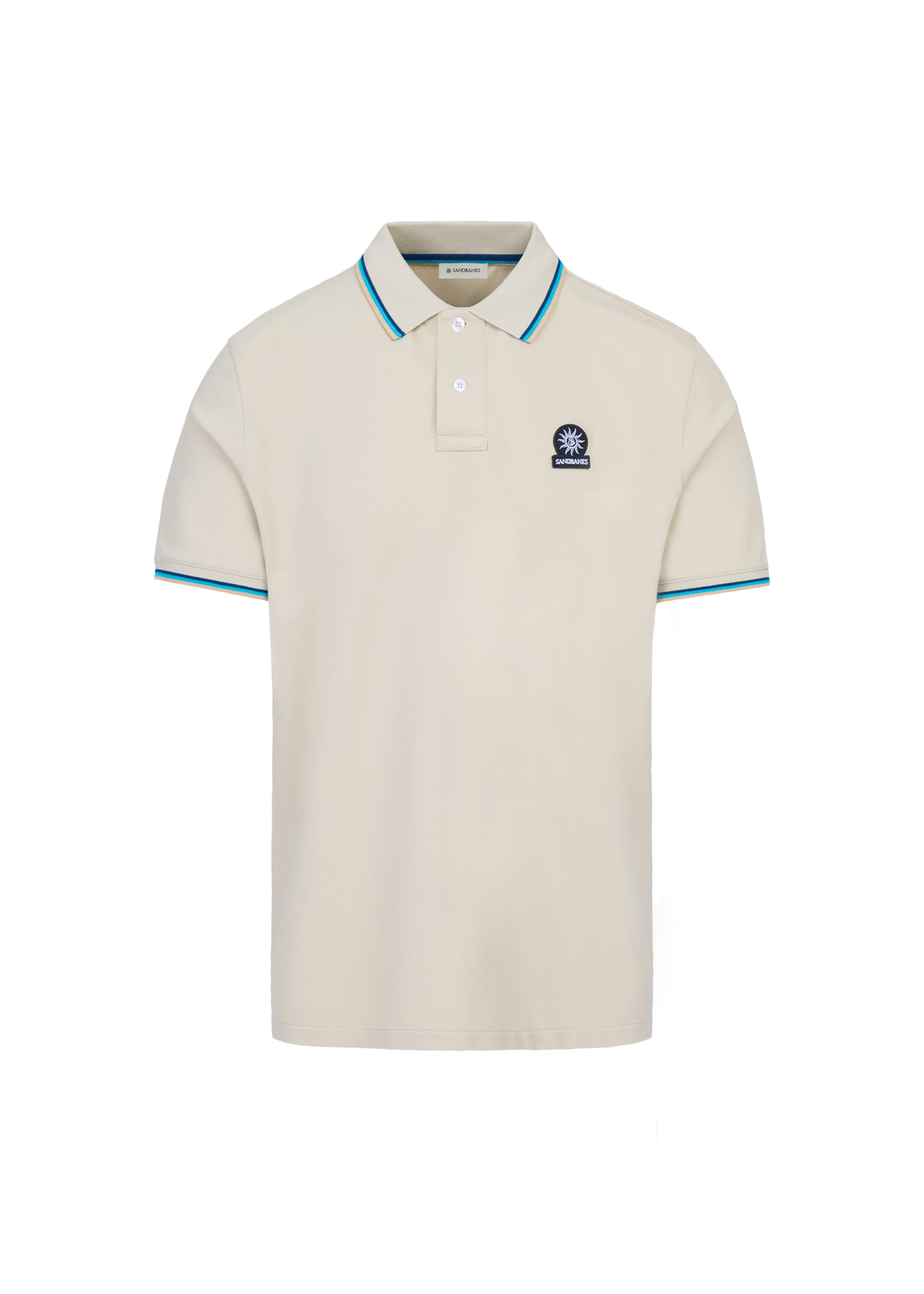 Sandbanks Badge Logo Polo Shirt - Stone