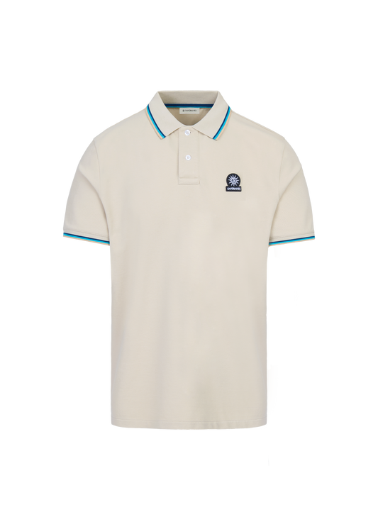 Sandbanks Badge Logo Polo Shirt - Stone