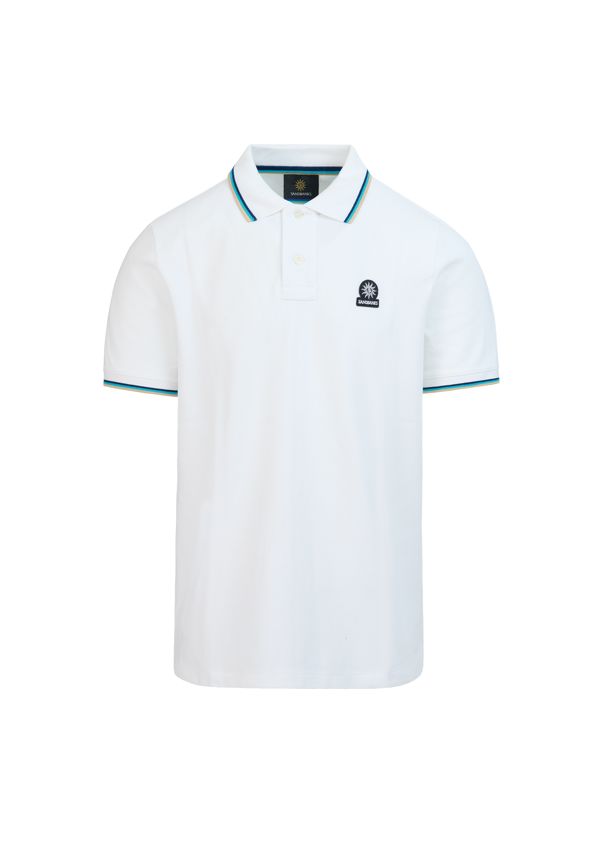 Sandbanks Badge Logo Polo Shirt - White - Sandbanks