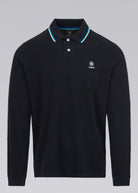 Sandbanks Badge Logo Long Sleeve Polo Shirt - Black - Sandbanks