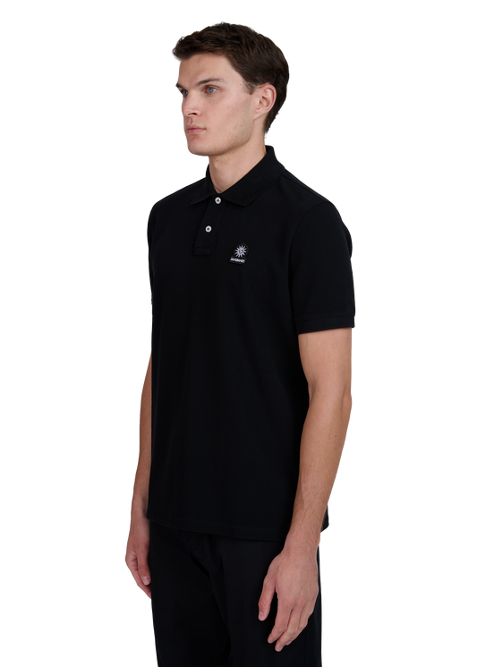 Sandbanks Badge Logo Pique Polo Shirt - Black