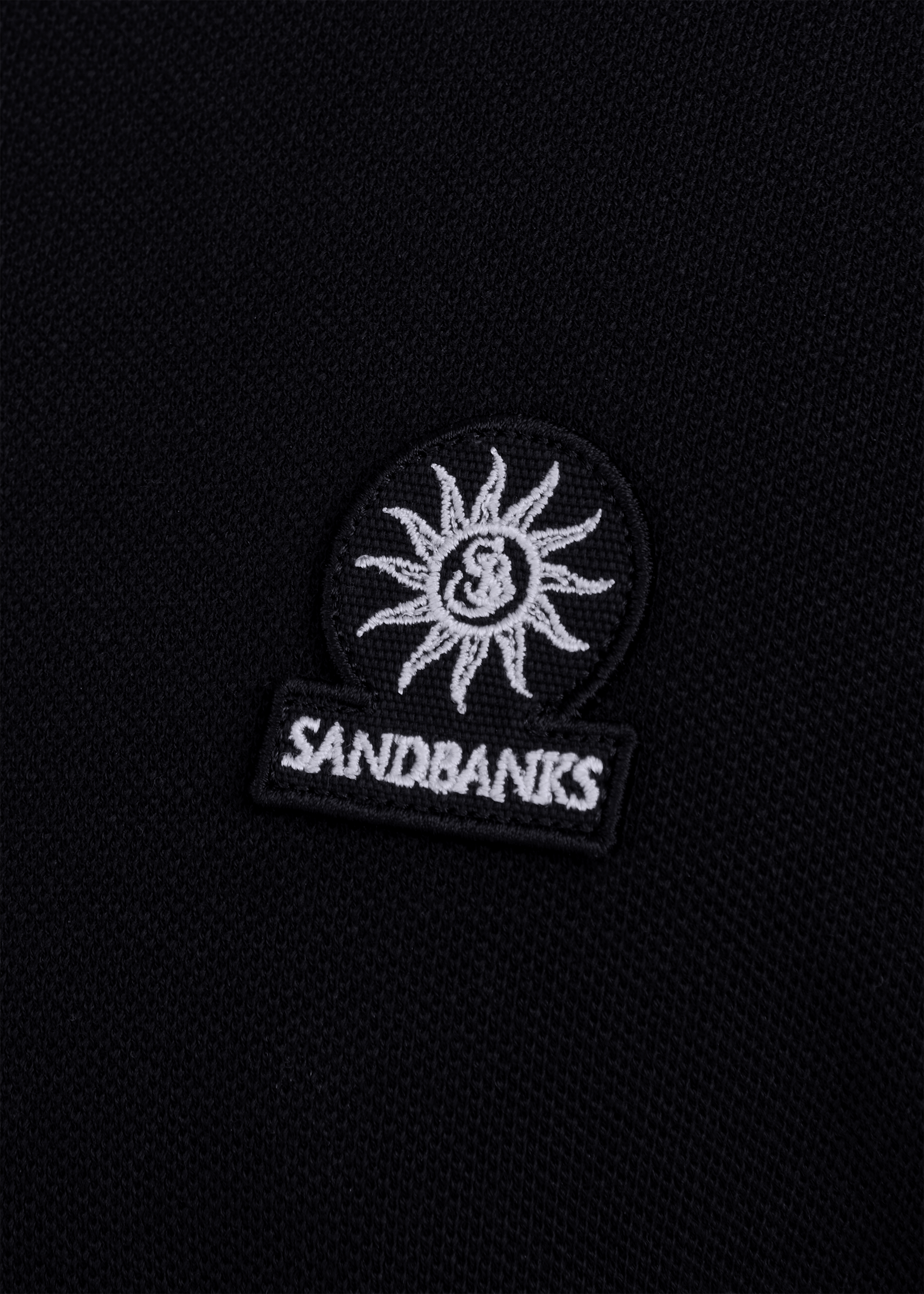 Sandbanks Badge Logo Pique Polo Shirt - Black - Sandbanks
