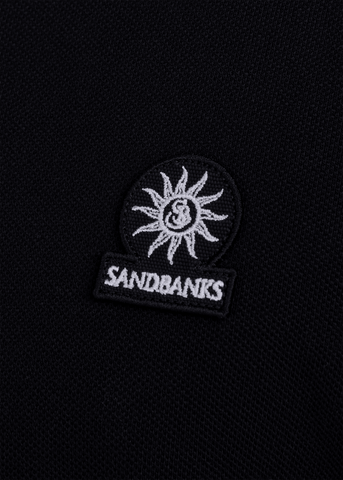 Sandbanks Badge Logo Pique Polo Shirt - Black - Sandbanks