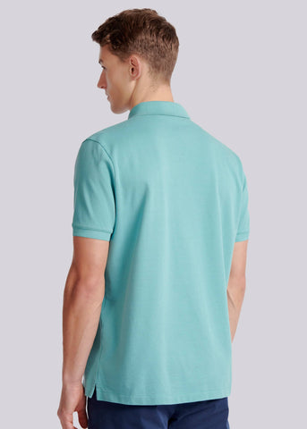 Sandbanks Badge Logo Pique Polo Shirt - Turquoise