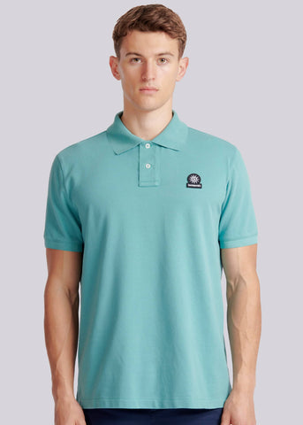 Sandbanks Badge Logo Pique Polo Shirt - Turquoise