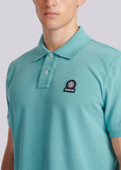 Sandbanks Badge Logo Pique Polo Shirt - Turquoise