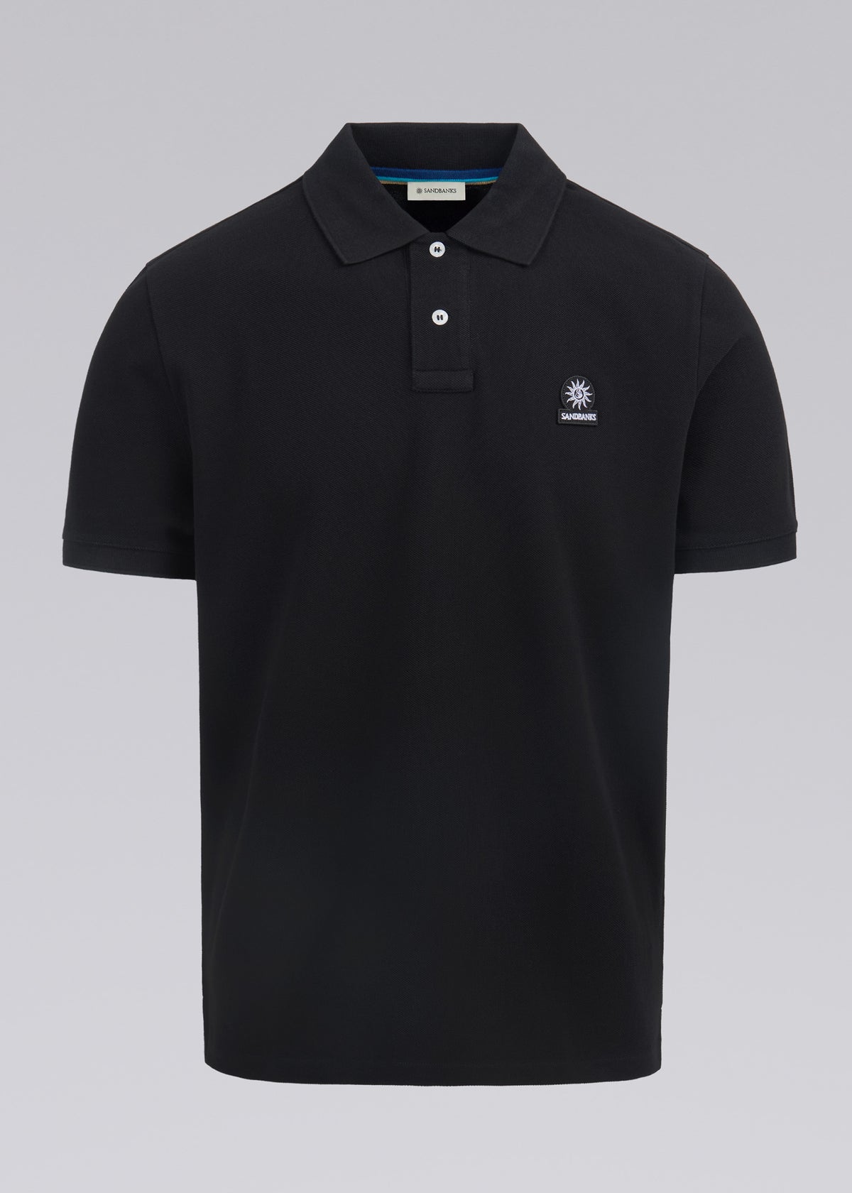 Sandbanks Badge Logo Pique Polo Shirt - Black