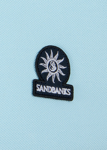 Sandbanks Badge Logo Pique Polo Shirt - Crystal Blue