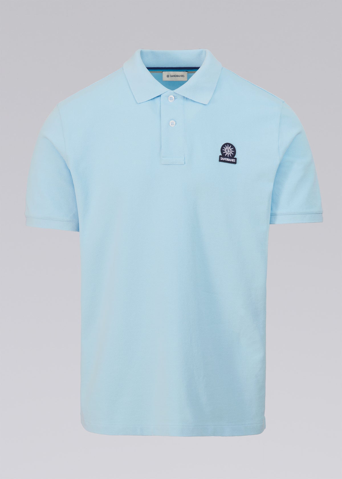 Sandbanks Badge Logo Pique Polo Shirt - Crystal Blue