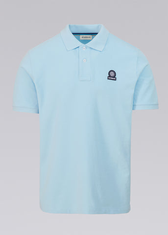 Sandbanks Badge Logo Pique Polo Shirt - Crystal Blue