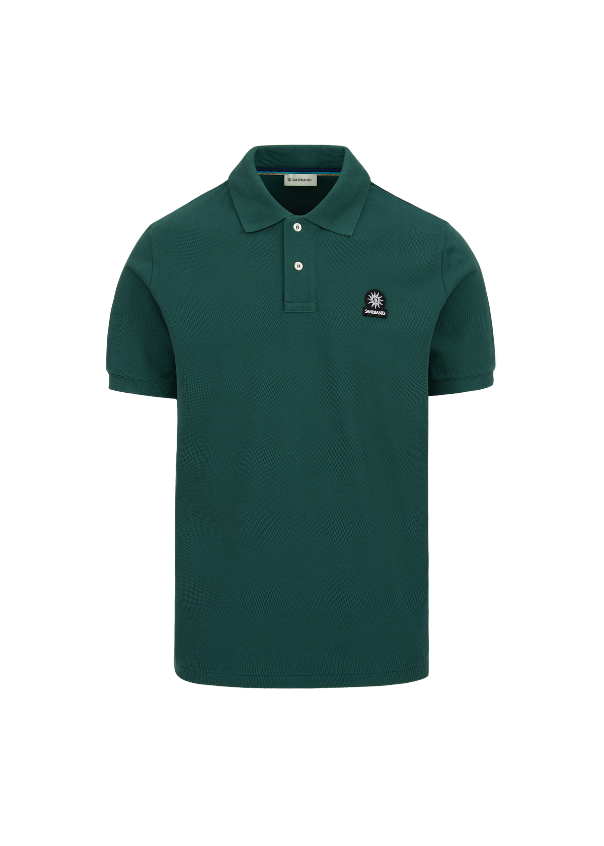 Sandbanks Badge Logo Pique Polo Shirt - Emerald Green